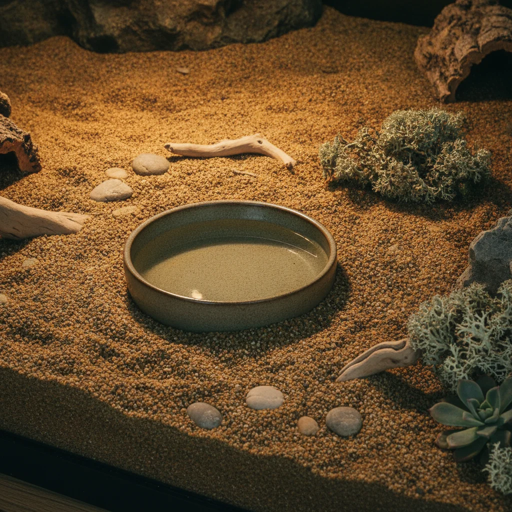 Composition végétale dense dans un habitat clos pour reptile grimpeur